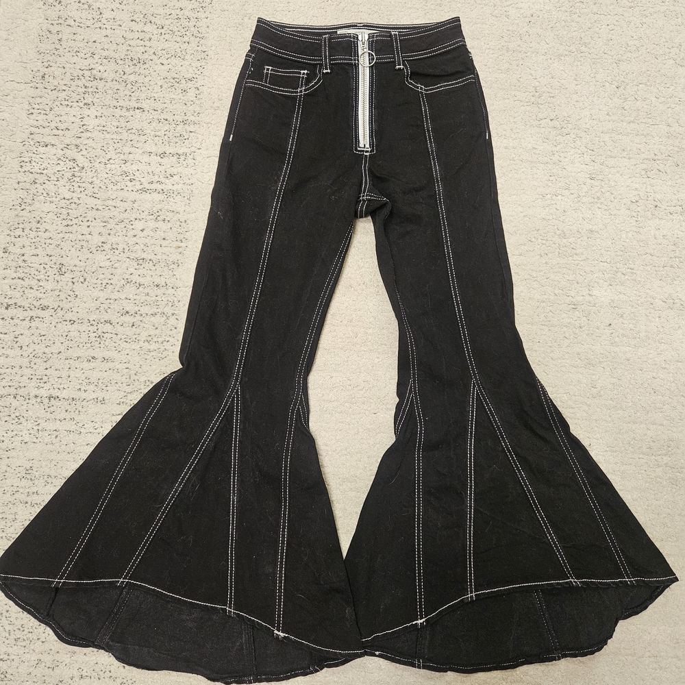 Topshop Black Jeans with White Contrast Stitching